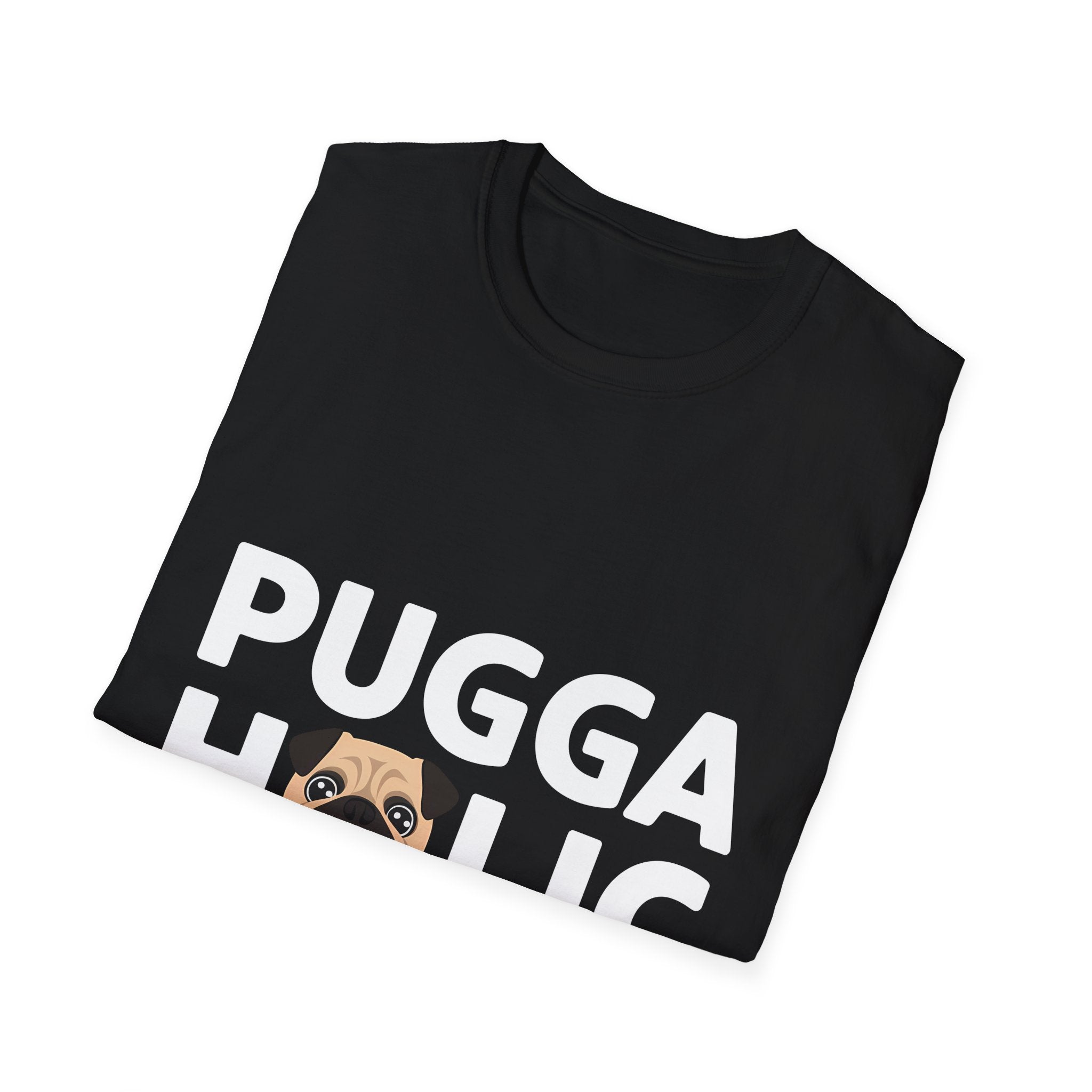 Puggaholic Pugs T-Shirt | Pug Gifts Unisex Pug T-Shirt