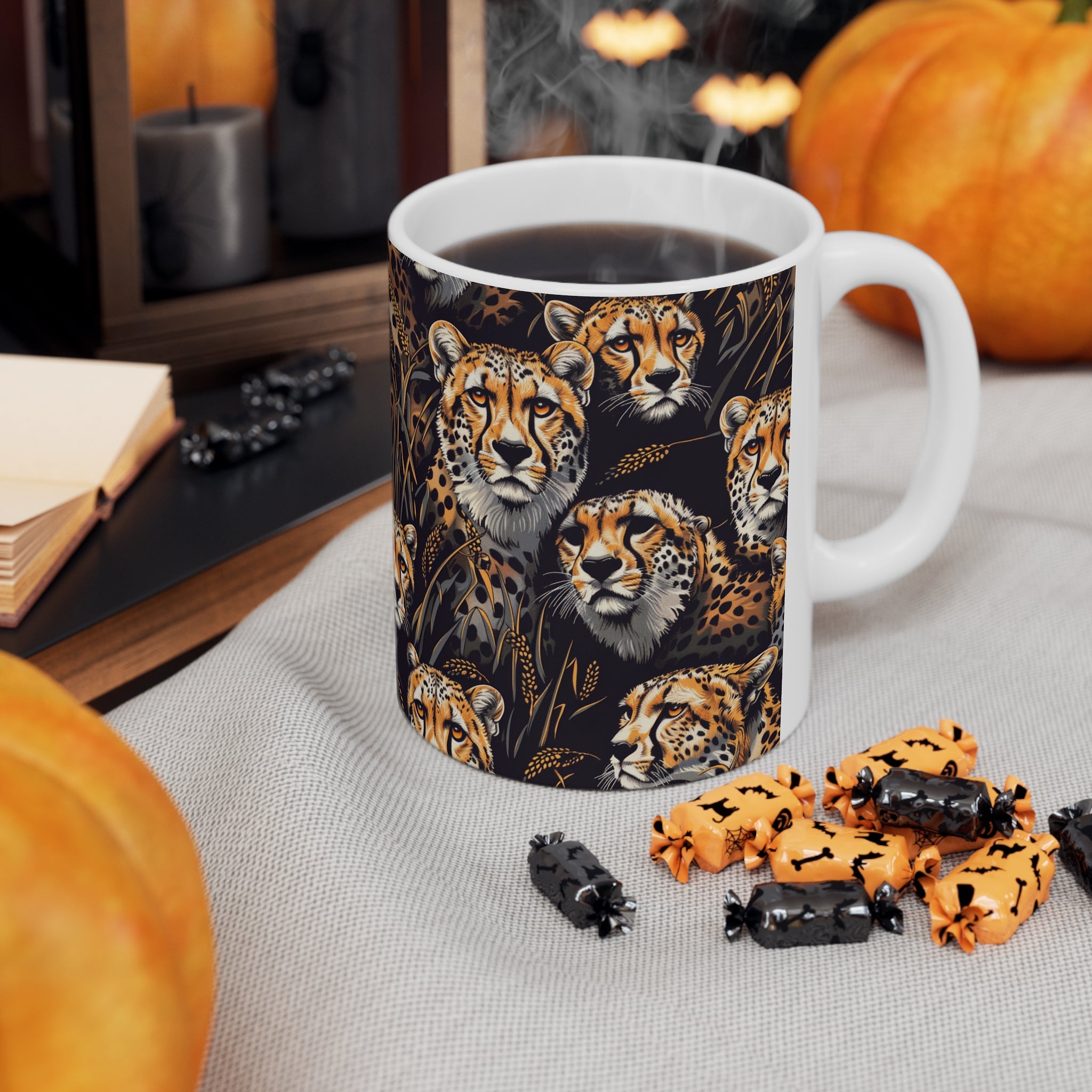 Cheetah Mug | Cheetah Gifts | Cheetah Presents | Group Of Cheetah Ceramic Mug 11oz