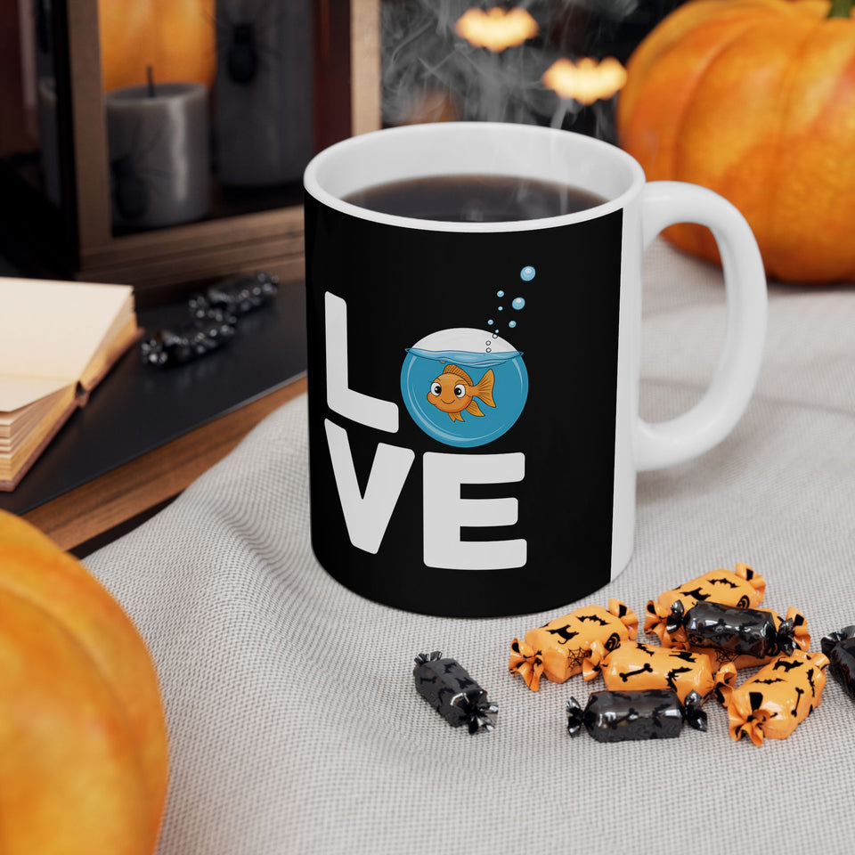 Cute Love Goldfish Mug | Goldfish Coffee Mug | Cute Goldfish Coffee Mug 11oz
