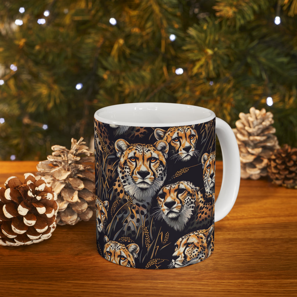 Cheetah Mug | Cheetah Gifts | Cheetah Presents | Group Of Cheetah Ceramic Mug 11oz