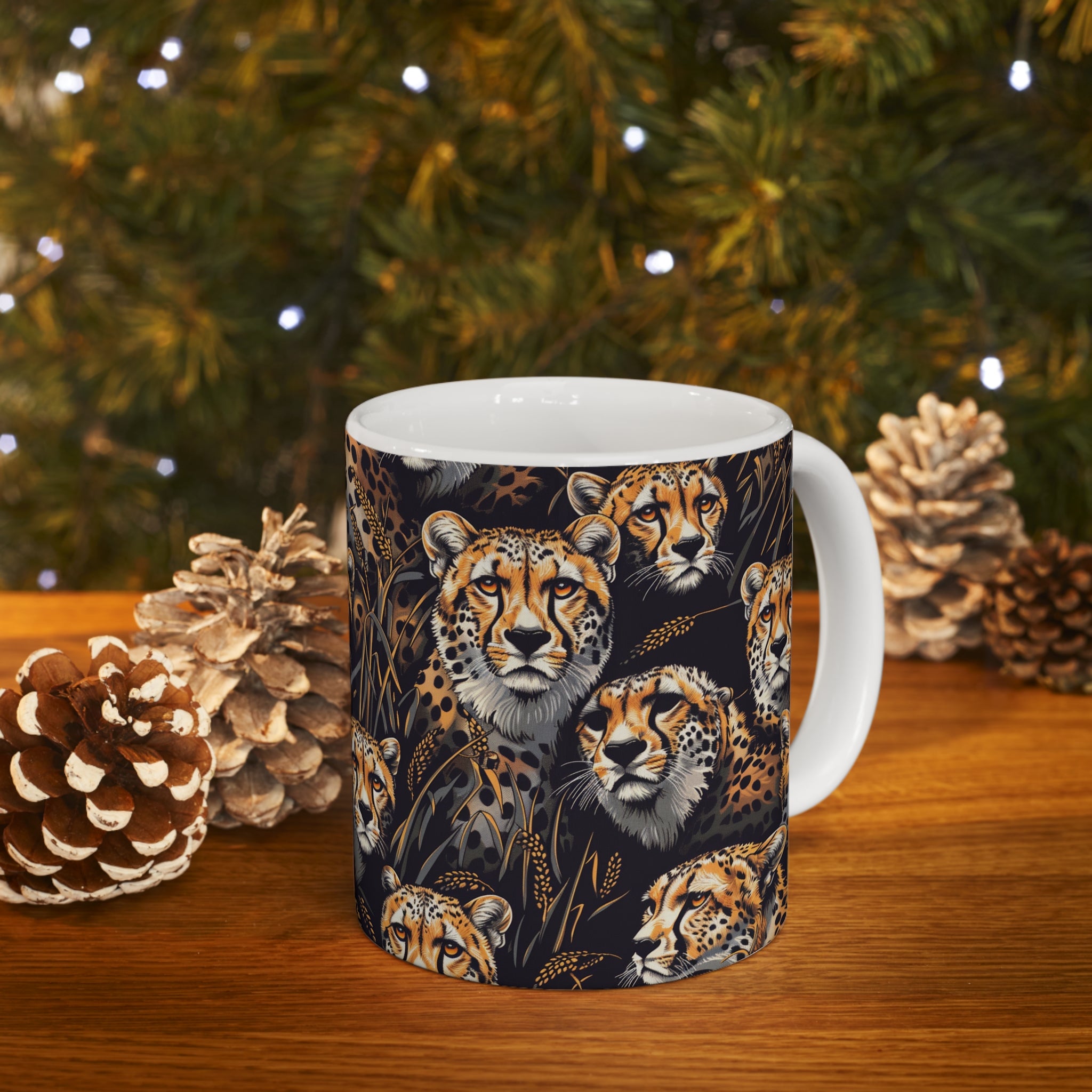 Cheetah Mug | Cheetah Gifts | Cheetah Presents | Group Of Cheetah Ceramic Mug 11oz