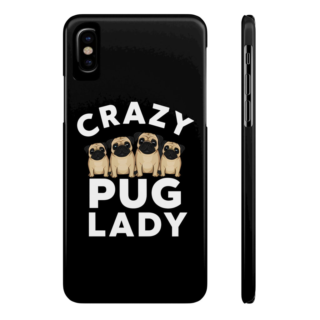 Premium Crazy Pug Lady iPhone Case | Cute Pug Gifts Slim Phone Cases