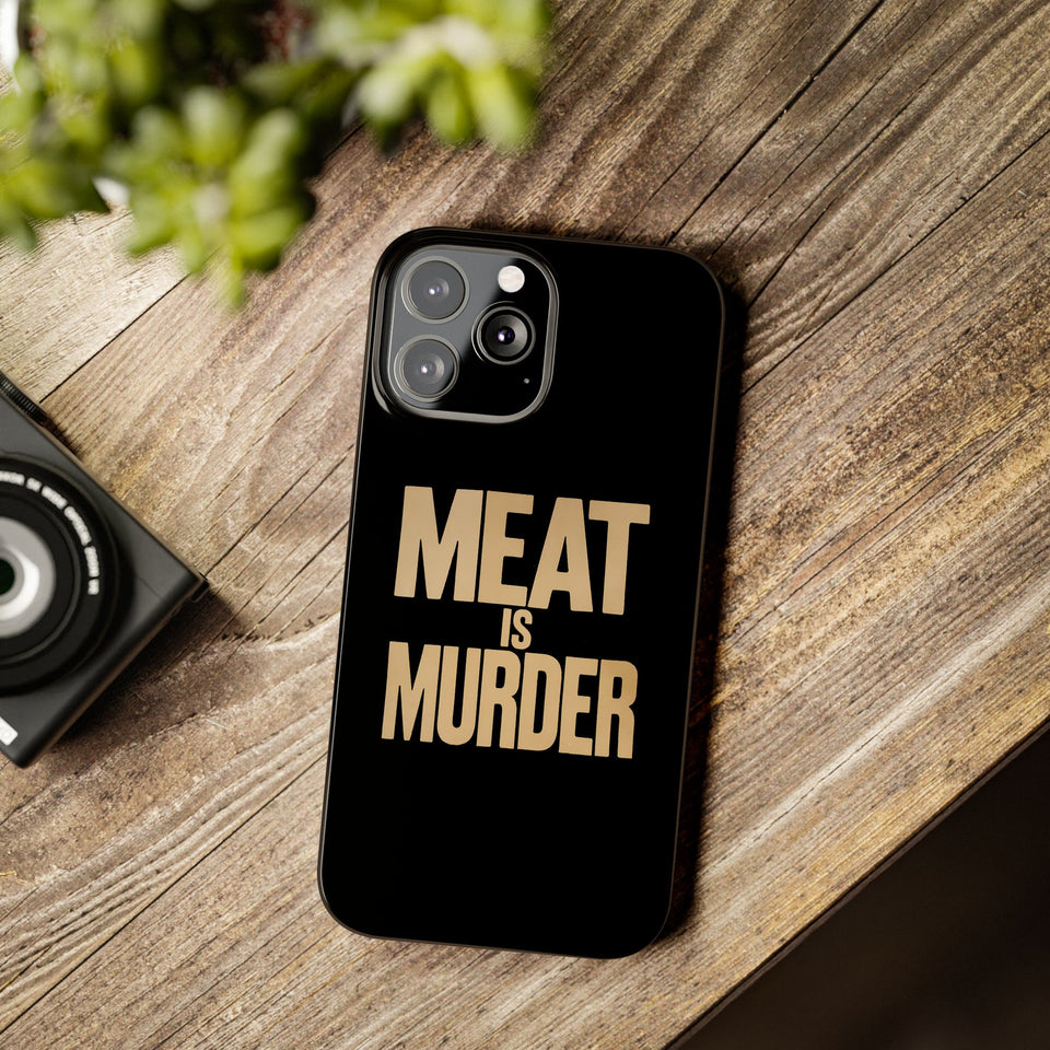Premium Vegan Meat Is Murder iPhone Case | Vegan Gifts Slim Phone Cases