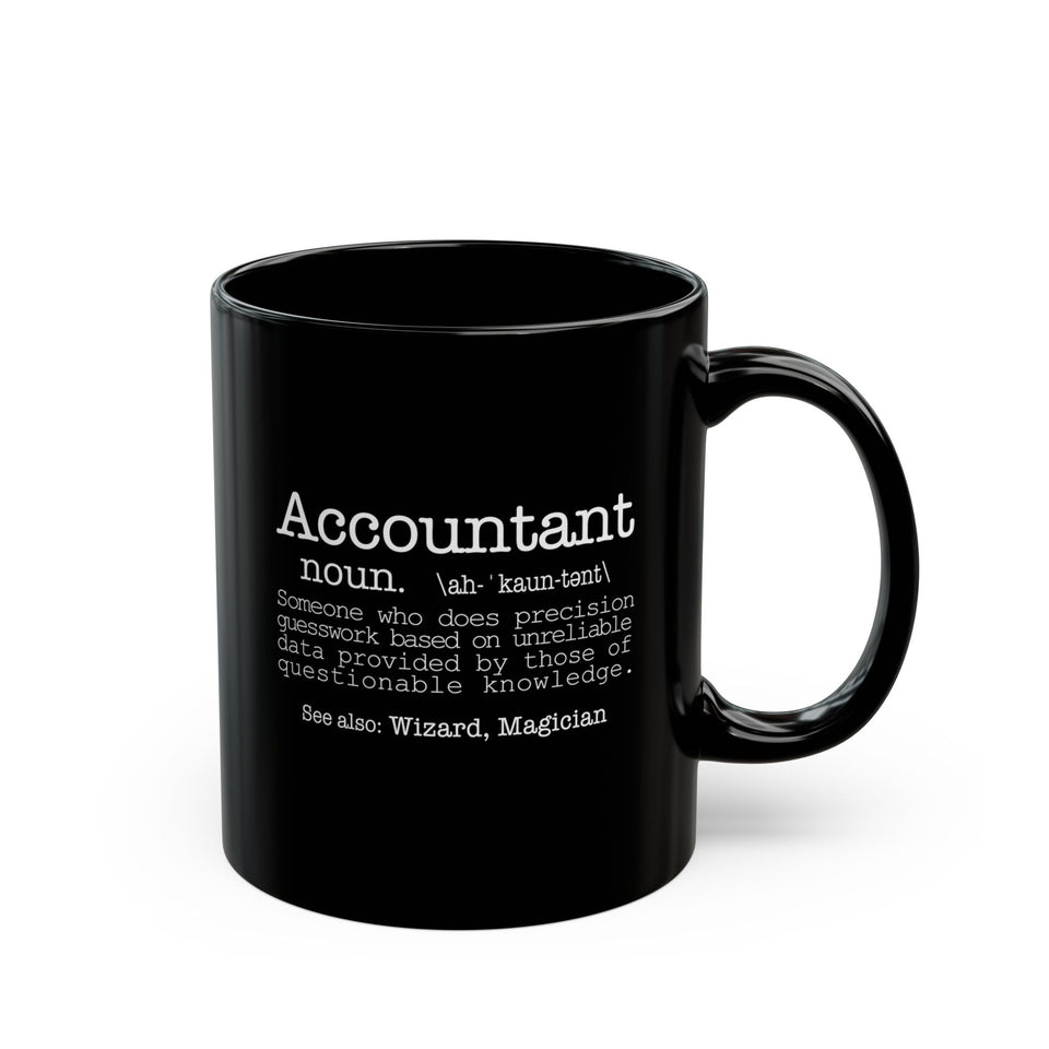 Accountant Definition Black Mug – Funny Accountant Gift Coffee Cup (11oz/15oz)