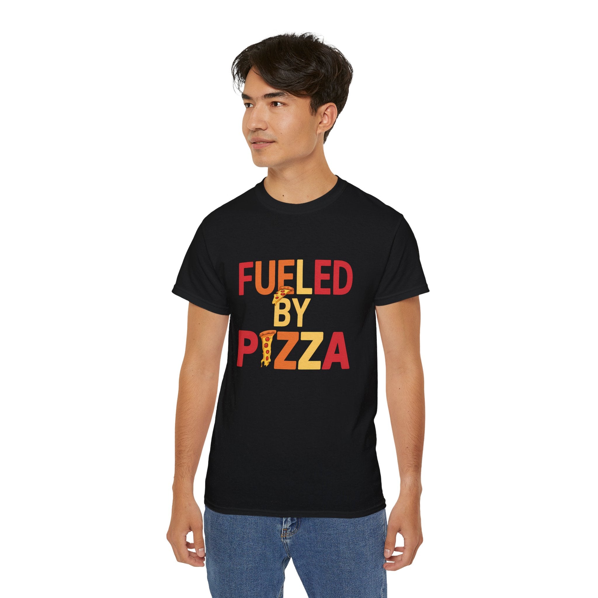 Fueled By Pizza Shirt | Pizza Gift | Pizza Lover Merchandise | Pizza Gifts | Pizza Presents Unisex T-Shirt