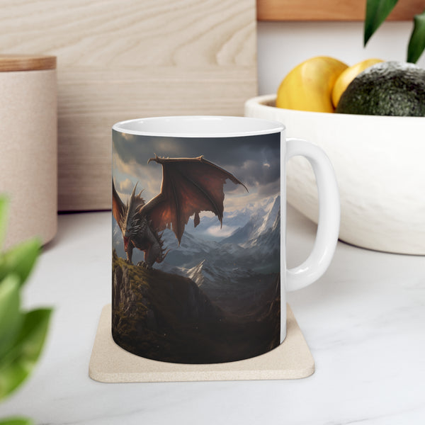 Fantasy Dragon Mug | Fantasy RPG Gift | Dragon Ceramic Mug 11oz