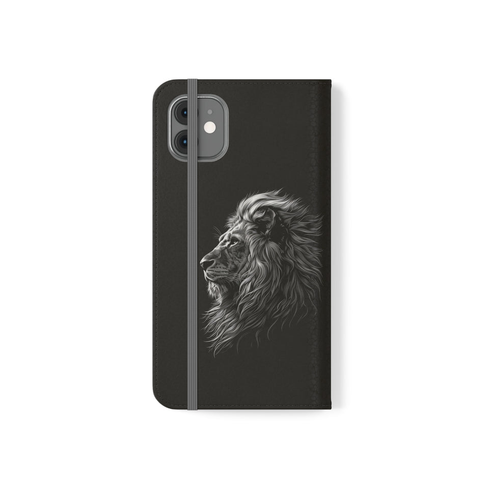 Lion Phone Case | Lion Wallet Phone Case Gifts | IPhone & Samsung Galaxy Lion Flip Cases