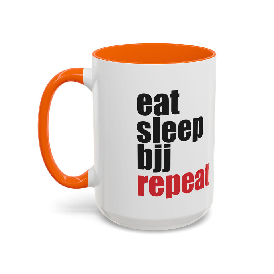 Brazilian Jiu Jitsu Eat Sleep BJJ Repeat | BJJ Accent Coffee Mug