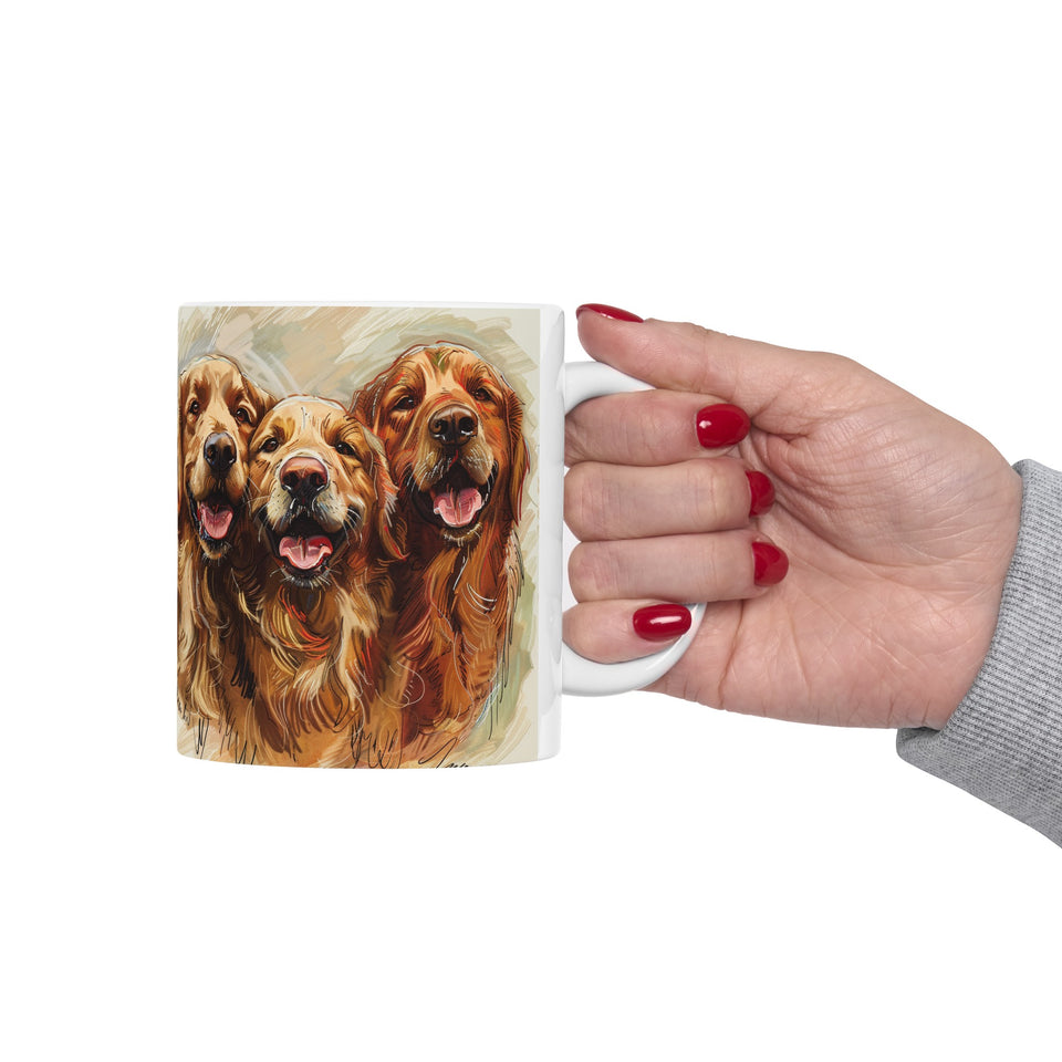 Golden Retriever Mug Group | Golden Retriever Gift | Golden Retriever Coffee Mug | Golden Retriever Presents Mug 11oz