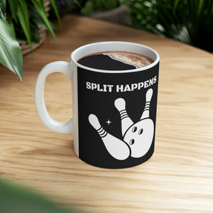 Funny Bowling Mug | Split Happens Bowling Coffee Mug | Bowling Gifts | Funny Bowling Presents | Bowling Mug 11oz