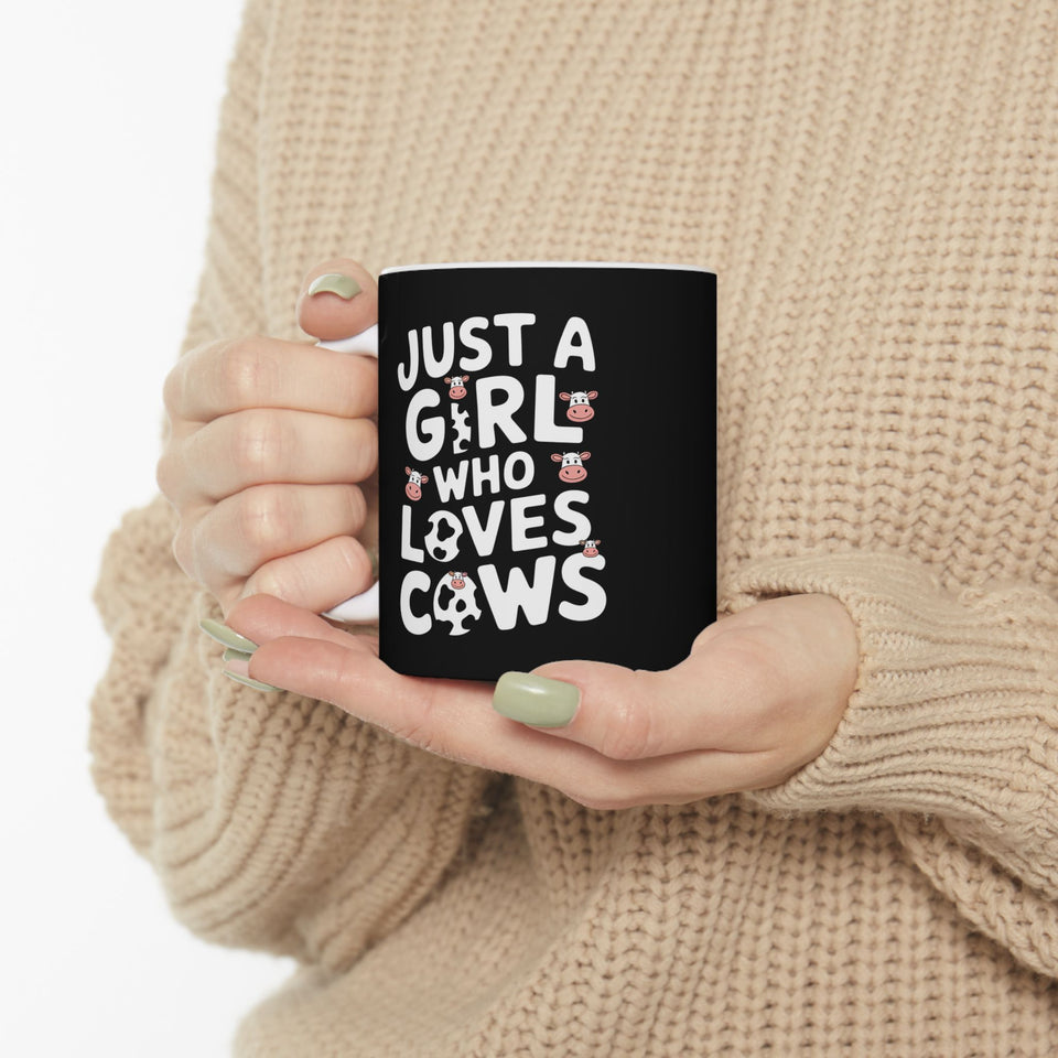 Just A Girl Who Loves Cows Mug | Cute Cow Gifts | Cow Coffee Mug 11oz