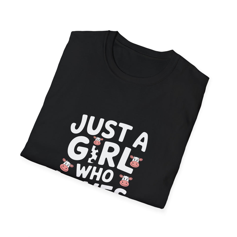 Just A Girl Who Loves Cows Shirt | Cute Cow Lover Gifts | Cows Unisex T-Shirt