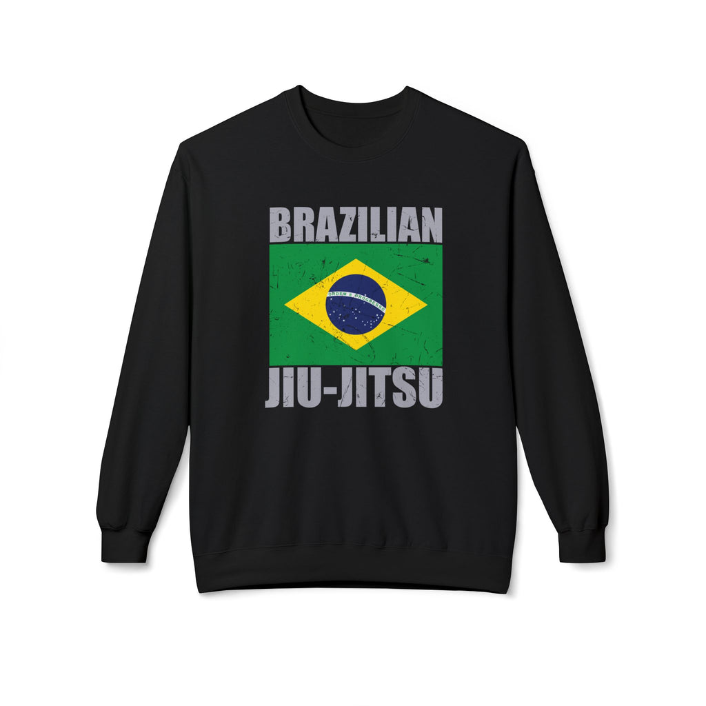 Brazilian Jiu Jitsu Flag 2 BJJ Unisex Midweight Softstyle Fleece Crewneck Sweatshirt