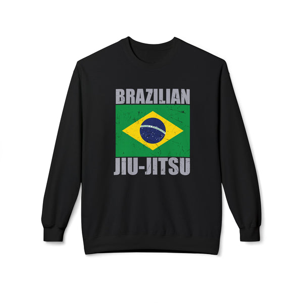 Brazilian Jiu Jitsu Flag 2 BJJ Unisex Midweight Softstyle Fleece Crewneck Sweatshirt
