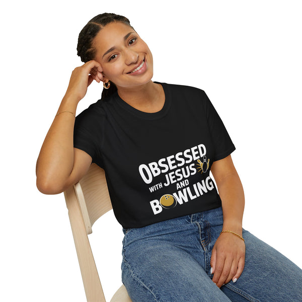 Obsessed With Faith Jesus and Bowling T-Shirt | Christianity Faith In Jesus and Bowling T-Shirt