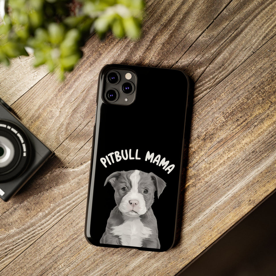 Premium Pitbull Mama iPhone Case | Pitbull Gifts Slim Phone Cases