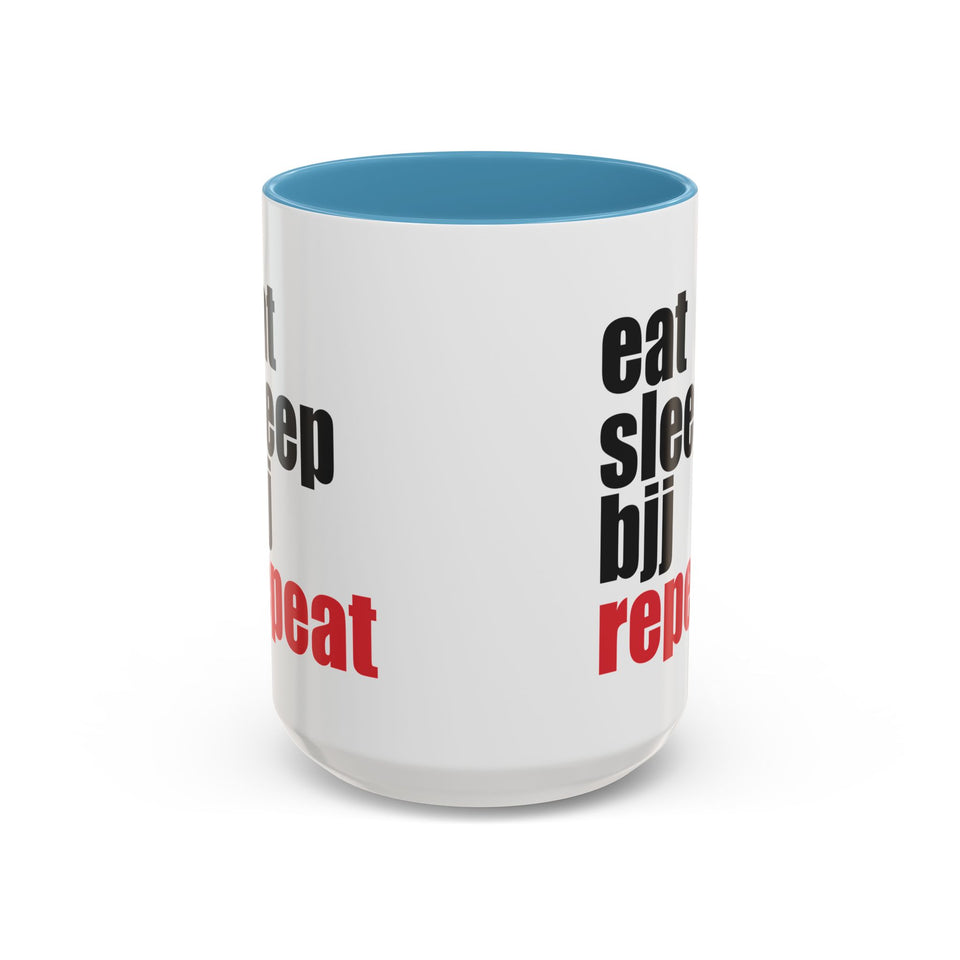 Brazilian Jiu Jitsu Eat Sleep BJJ Repeat | BJJ Accent Coffee Mug