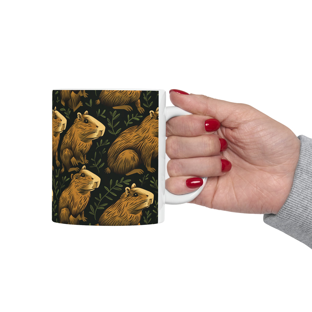 Capybara Mug  | Capybara Coffee Mug | Cute Capy Pattern 2 Coffee Mug 11oz