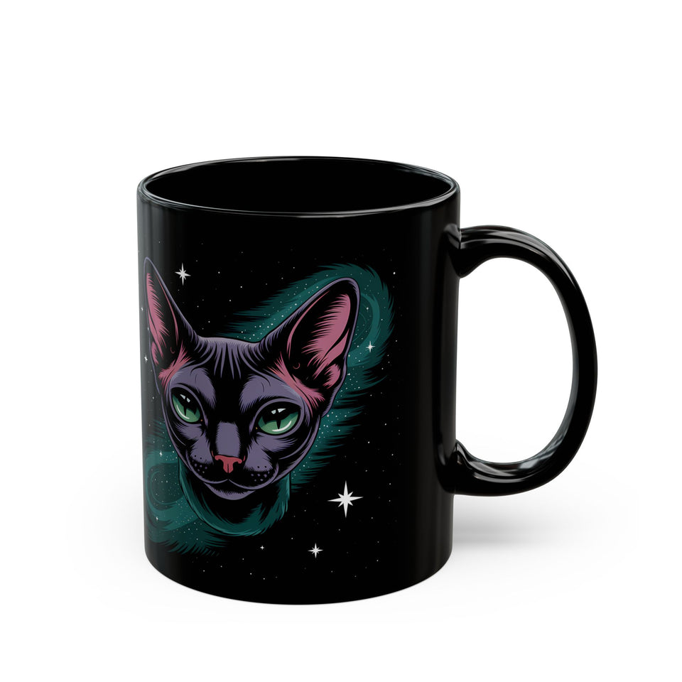 Cosmic Sphinx Cat Mug 2 - 11oz & 15oz - Perfect for Sphynx Cat Lovers & Space Enthusiasts