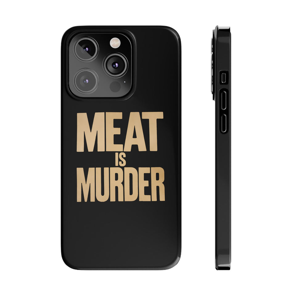 Premium Vegan Meat Is Murder iPhone Case | Vegan Gifts Slim Phone Cases
