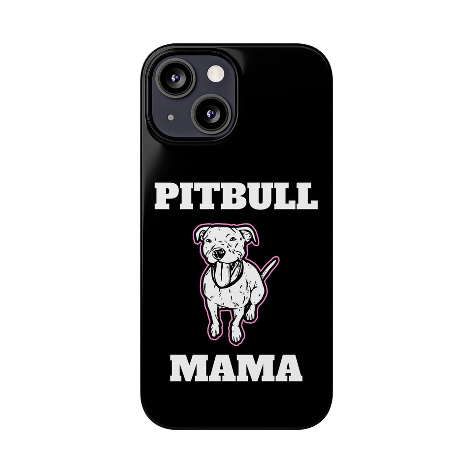Premium Pitbull Mama 2 iPhone Case | Pitbull Gifts Slim Phone Cases