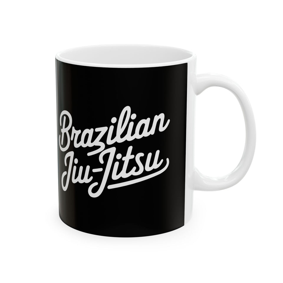 Brazilian Jiu Jitsu Cursive BJJ Ceramic Mug | Brazilian Jiu Jitsu Gifts (11oz)