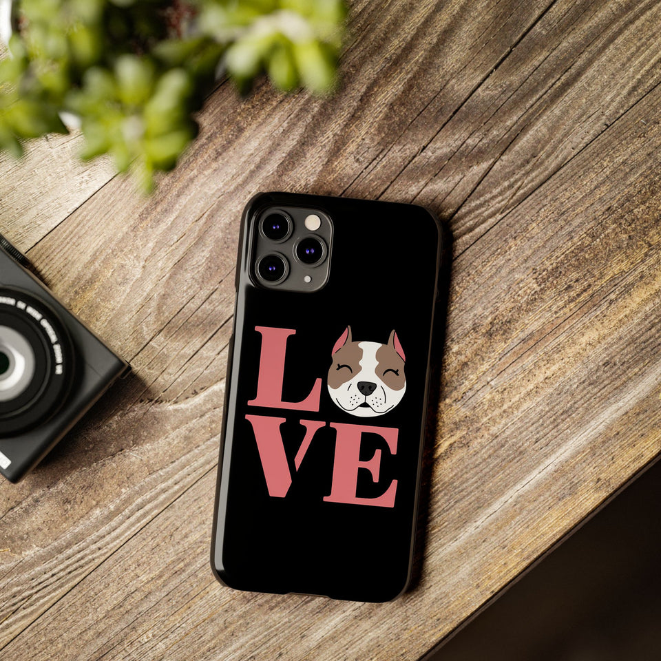 Premium Love Pitbulls iPhone Case | Pitbull Gifts Slim Phone Cases