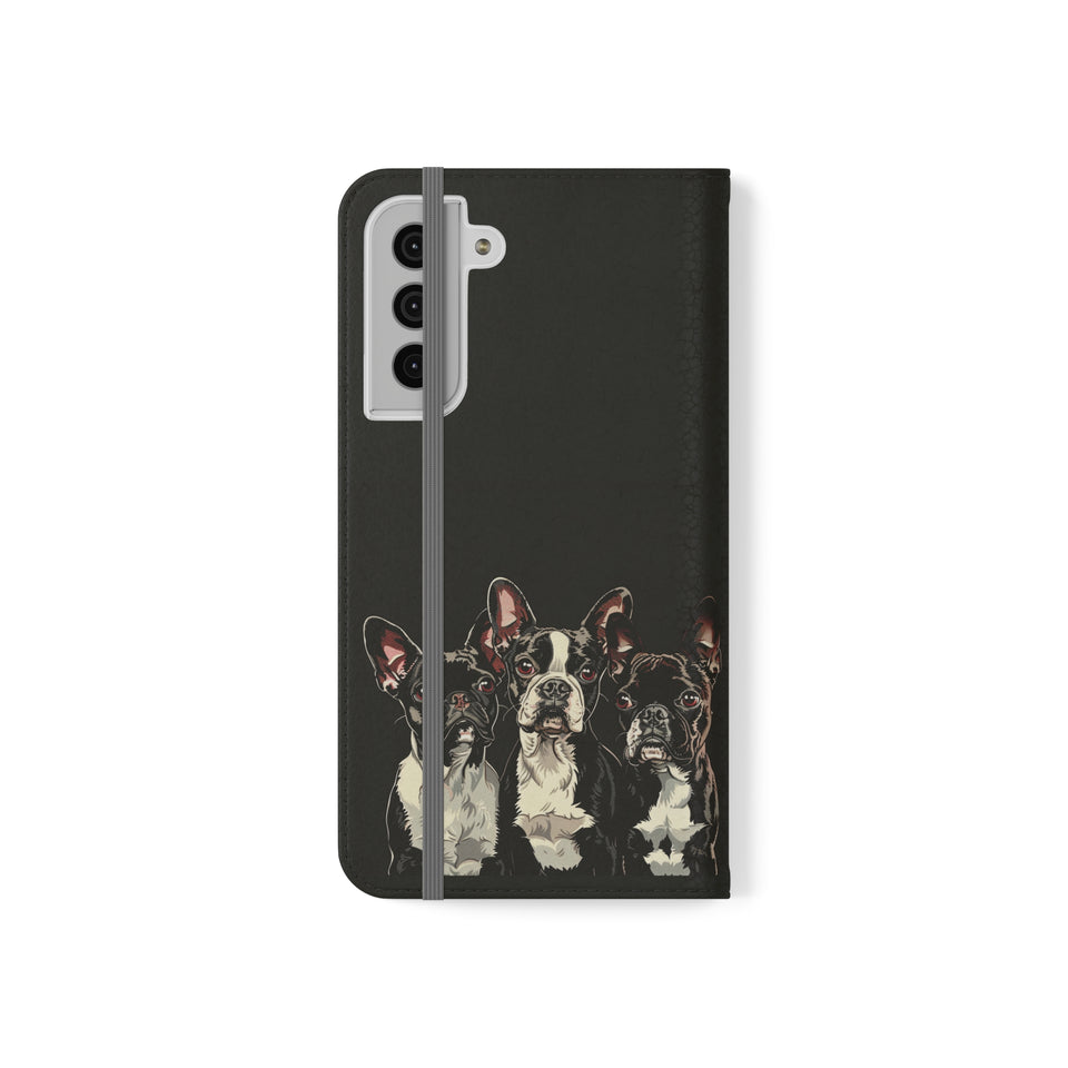 Boston Terrier Phone Case | Boston Terrier Wallet Phone Case | IPhone & Samsung Galaxy Boston Terrier Flip Cases