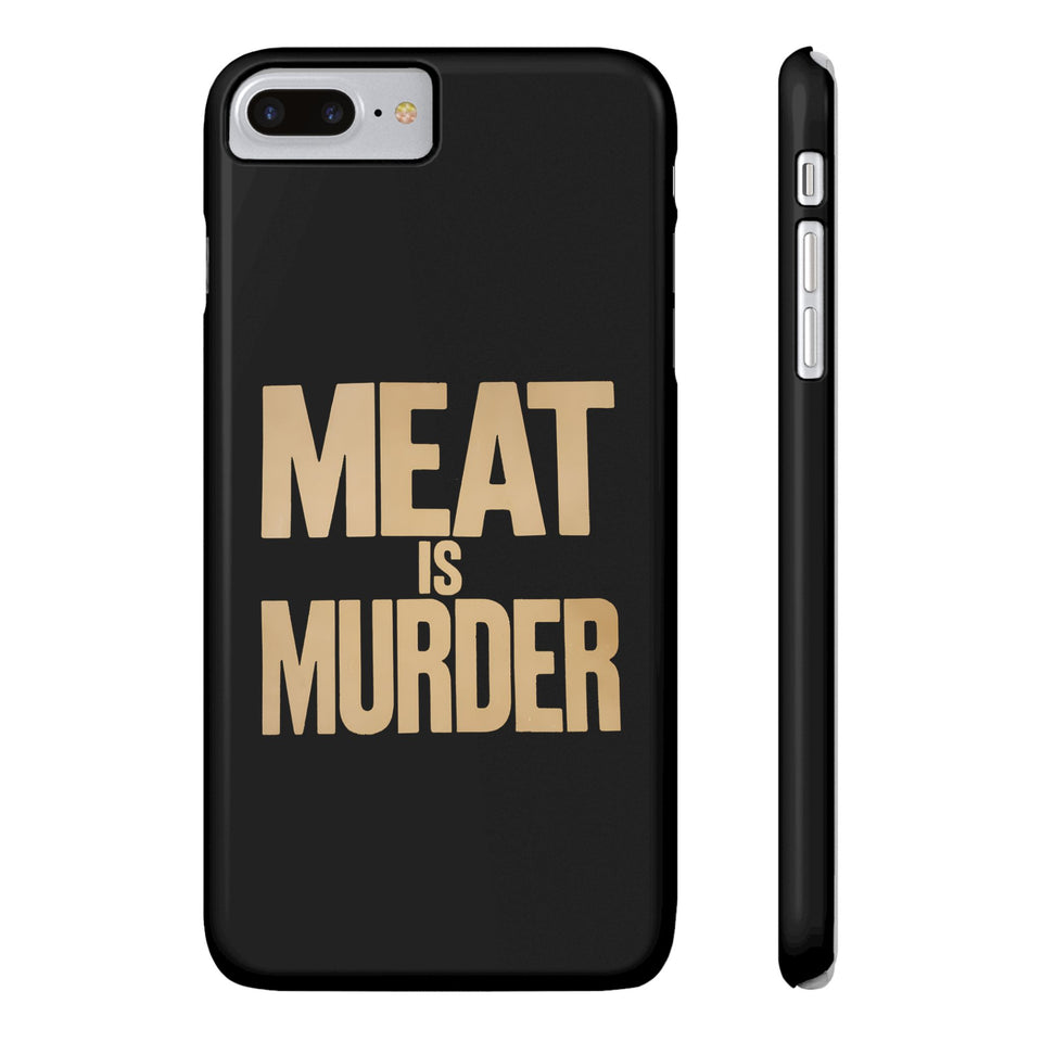 Premium Vegan Meat Is Murder iPhone Case | Vegan Gifts Slim Phone Cases