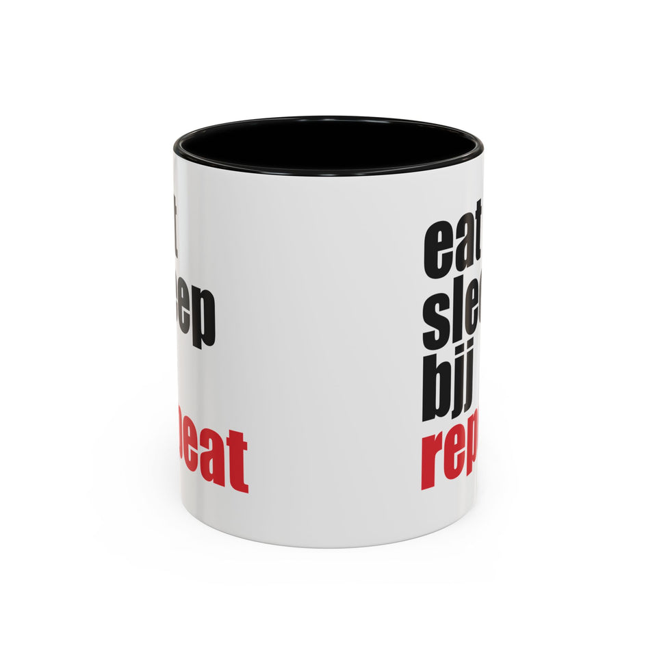 Brazilian Jiu Jitsu Eat Sleep BJJ Repeat | BJJ Accent Coffee Mug
