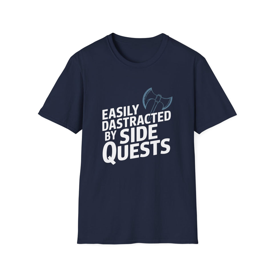 Easily Distracted By Side Quests T-Shirt — RPG Gamer Tee 4