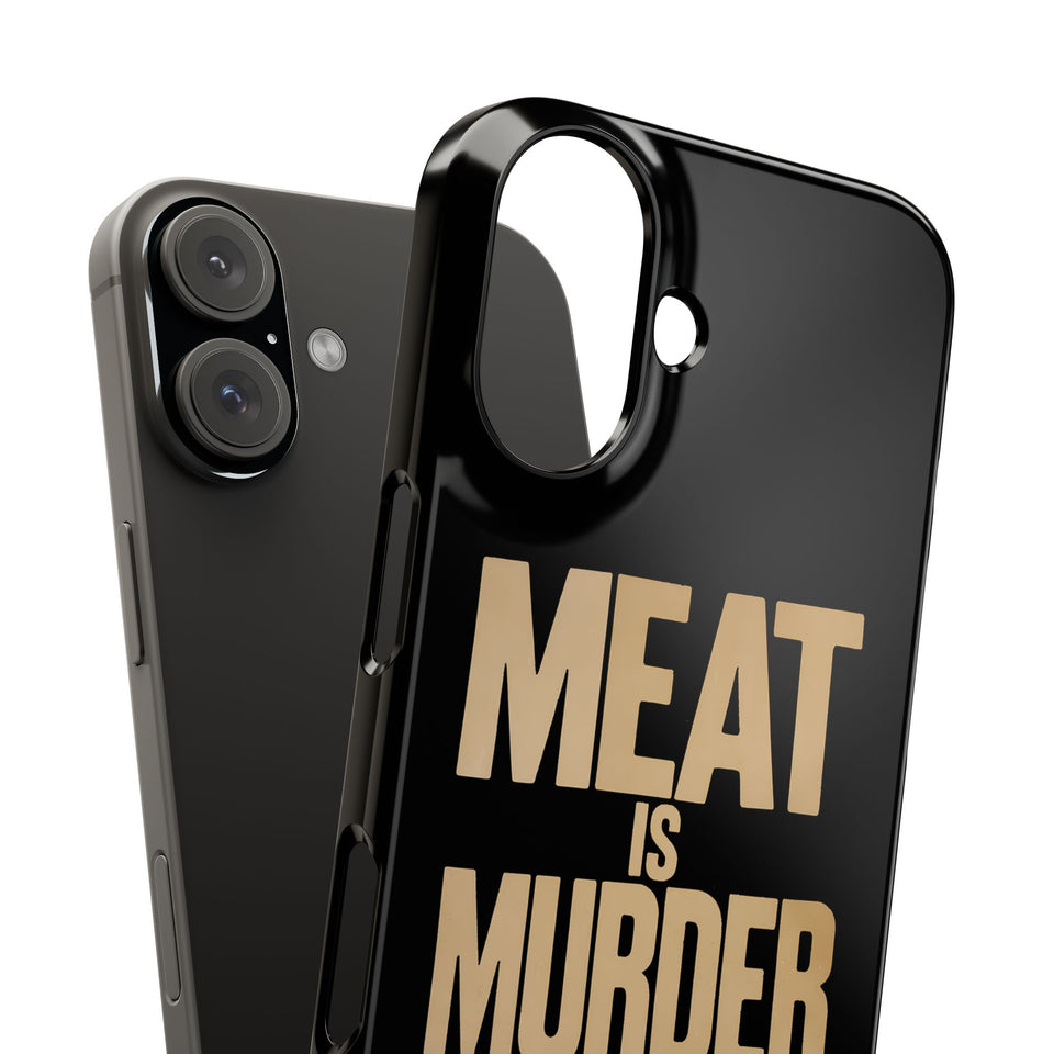 Premium Vegan Meat Is Murder iPhone Case | Vegan Gifts Slim Phone Cases