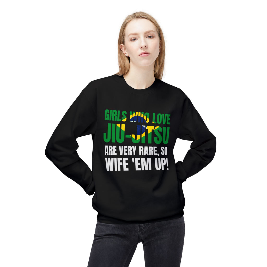 Brazilian Jiu Jitsu Girls Who Love Jiu-Jitsu BJJ Unisex Midweight Softstyle Fleece Crewneck Sweatshirt