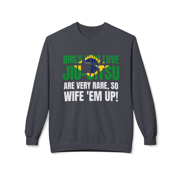 Brazilian Jiu Jitsu Girls Who Love Jiu-Jitsu BJJ Unisex Midweight Softstyle Fleece Crewneck Sweatshirt