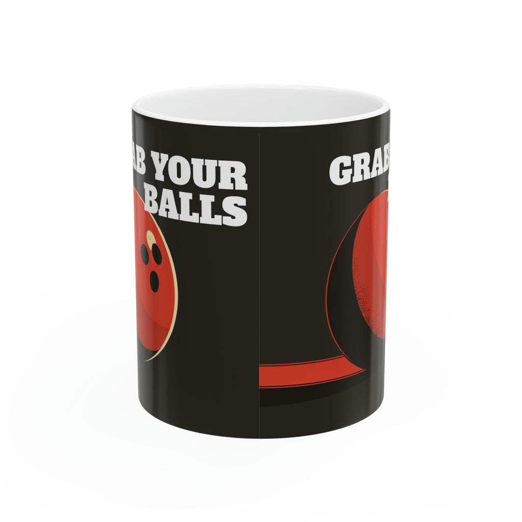 Funny Bowling Mug | Grab Your Balls Bowling Coffee Mug | Bowling Gifts | Funny Bowling Presents | Bowling Mug 2 11oz