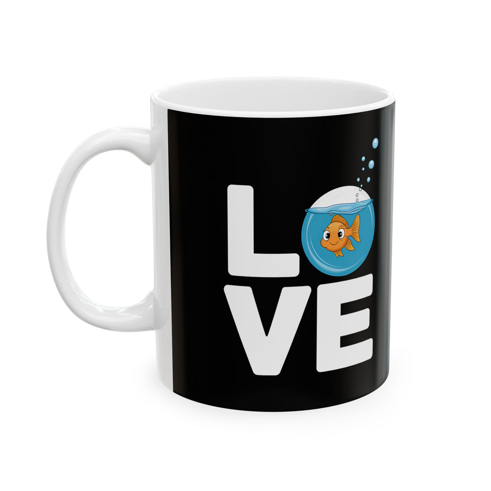 Cute Love Goldfish Mug | Goldfish Coffee Mug | Cute Goldfish Coffee Mug 11oz