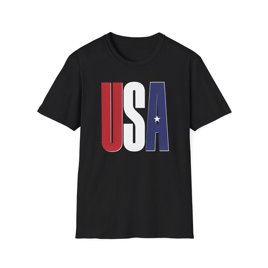 USA Flag Graphic T-Shirt — Red White & Blue Patriotic Tee