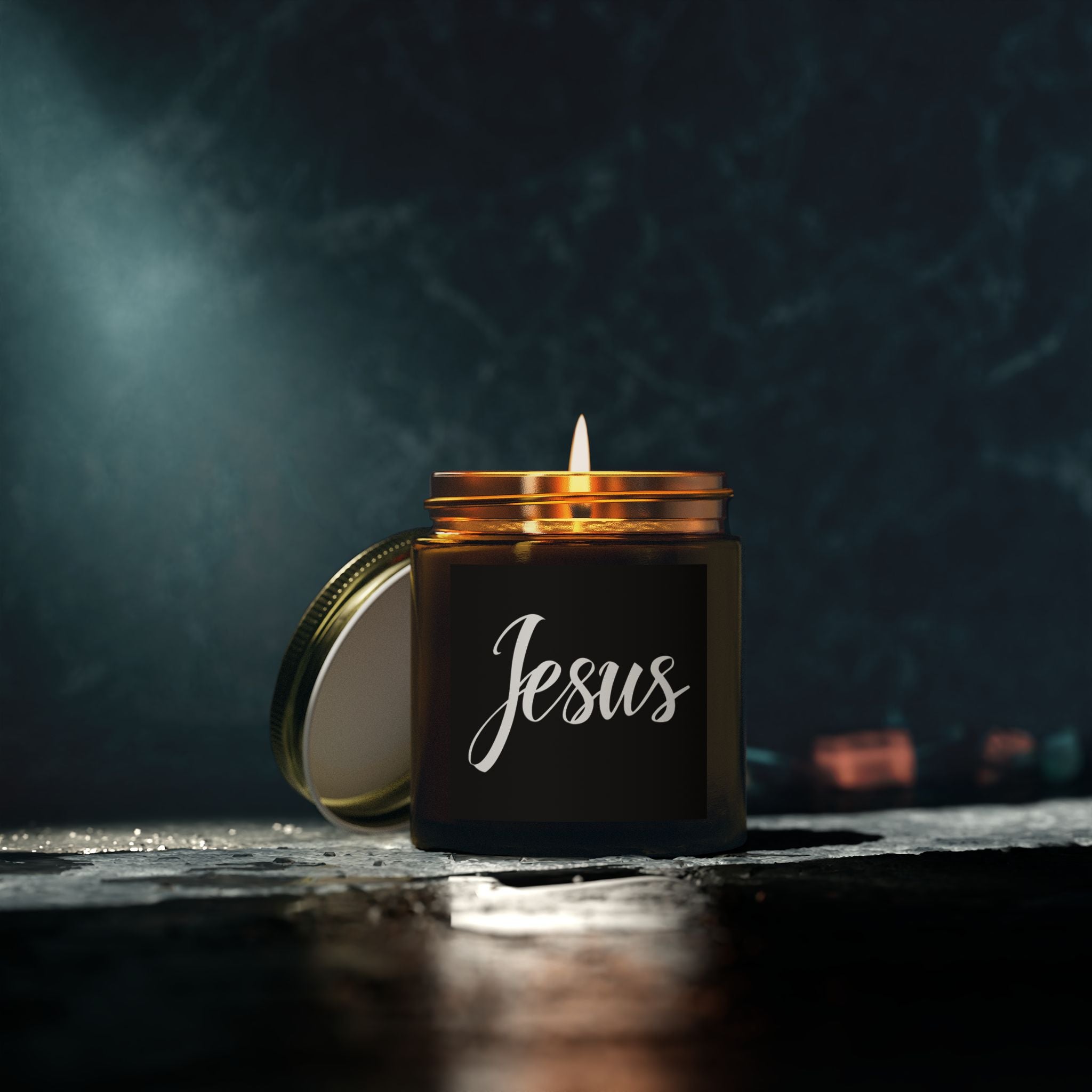 Jesus Cross Faith Scented Candle - Christian Jesus Coconut Apricot Wax Candle (4oz, 9oz)