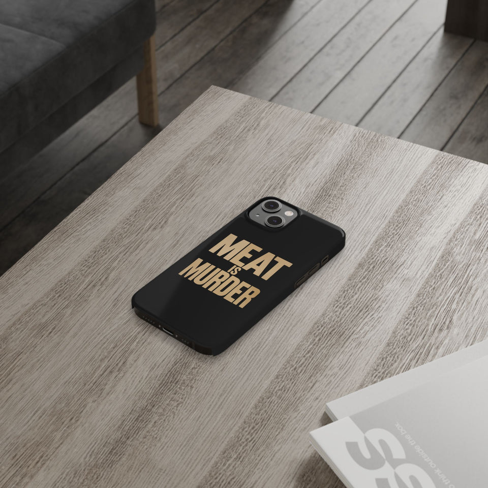 Premium Vegan Meat Is Murder iPhone Case | Vegan Gifts Slim Phone Cases