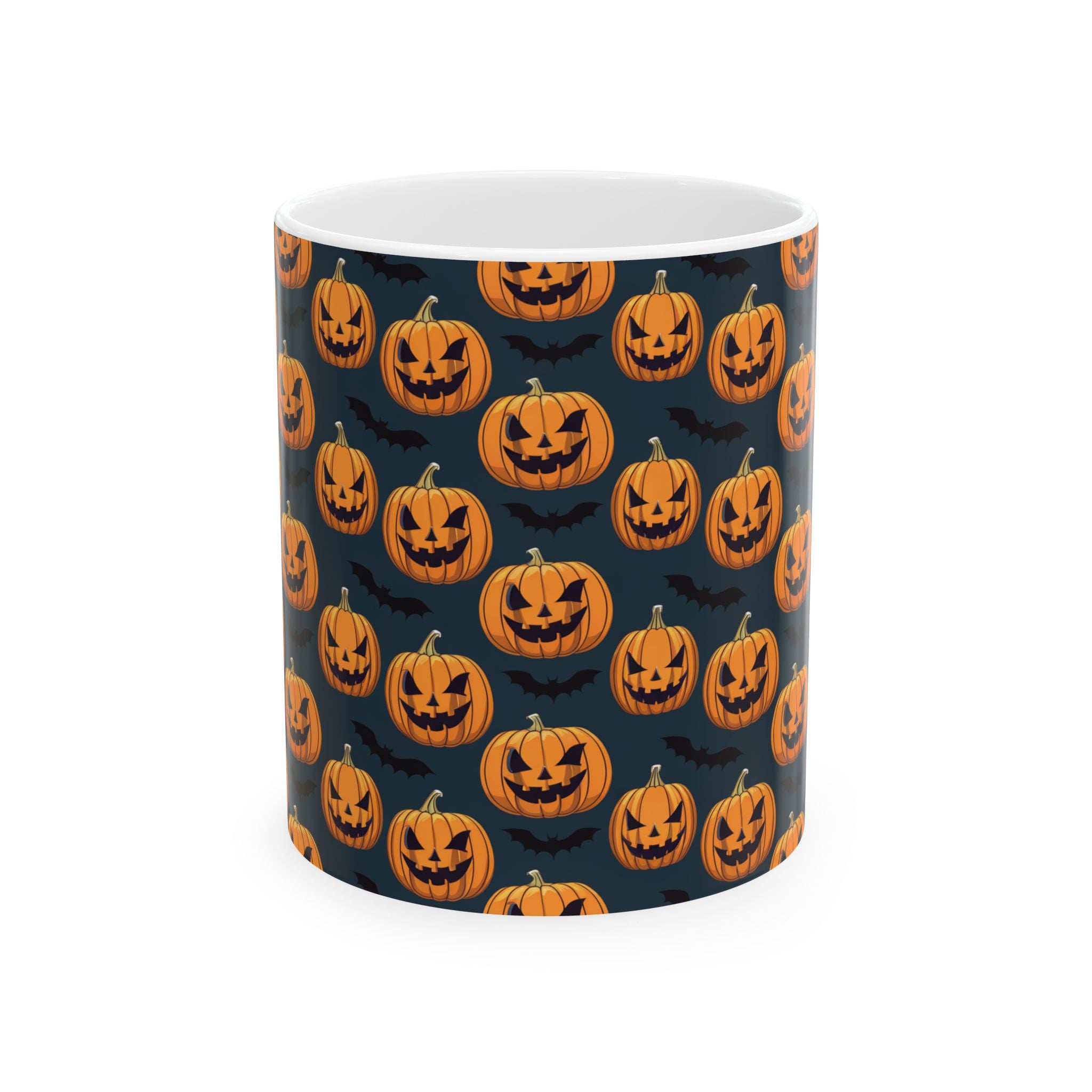 Spooky Halloween Pumpkin Bat Mug | Scary Halloween Gifts | Horror Coffee Mug 11oz Secondary image