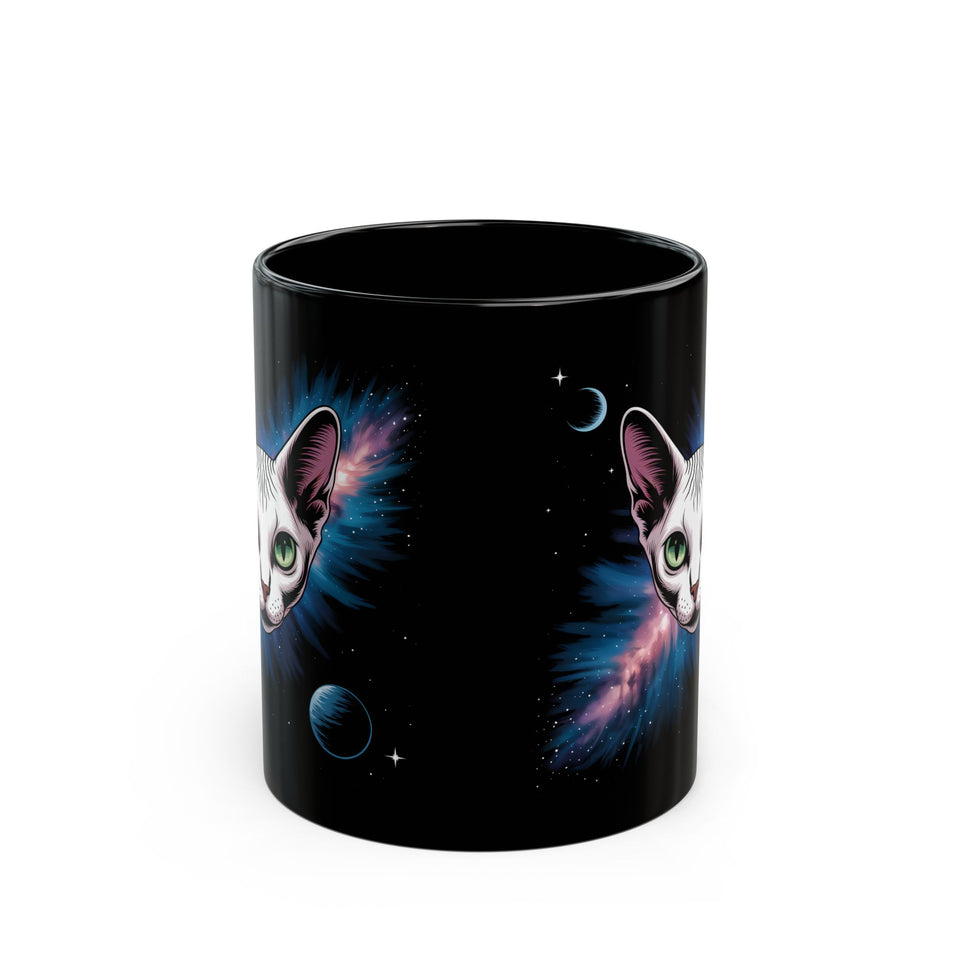 Cosmic Sphinx Cat Mug - 11oz & 15oz - Perfect for Sphinx Cat Lovers & Space Enthusiasts