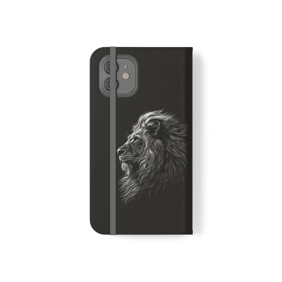 Lion Phone Case | Lion Wallet Phone Case Gifts | IPhone & Samsung Galaxy Lion Flip Cases