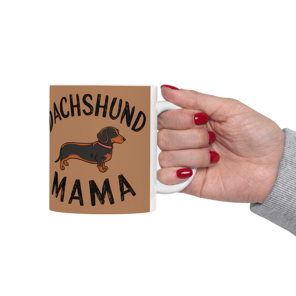 Dachshund Mama Mug | Dachshund Gift | Dachshund Merchandise | Weiner Dog Gifts | Dachshund Presents Ceramic Mug 11oz 3