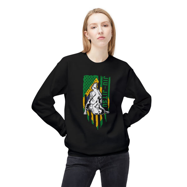 Brazilian Jiu Jitsu Armbar Flag BJJ Unisex Midweight Softstyle Fleece Crewneck Sweatshirt