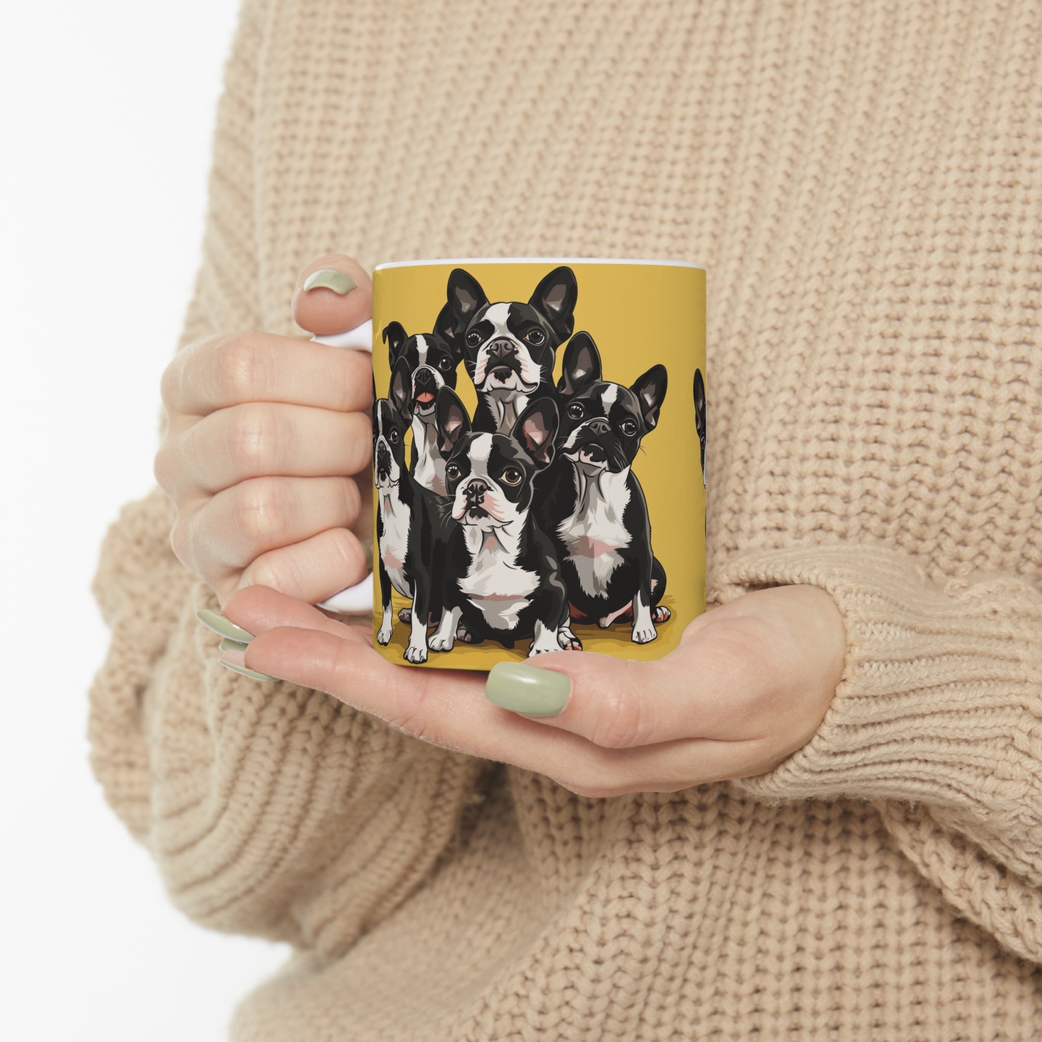 Boston Terrier Mug | Boston Terrier Gifts | Boston Terrier Presents | Group of Boston Terrier Ceramic Mug 11oz
