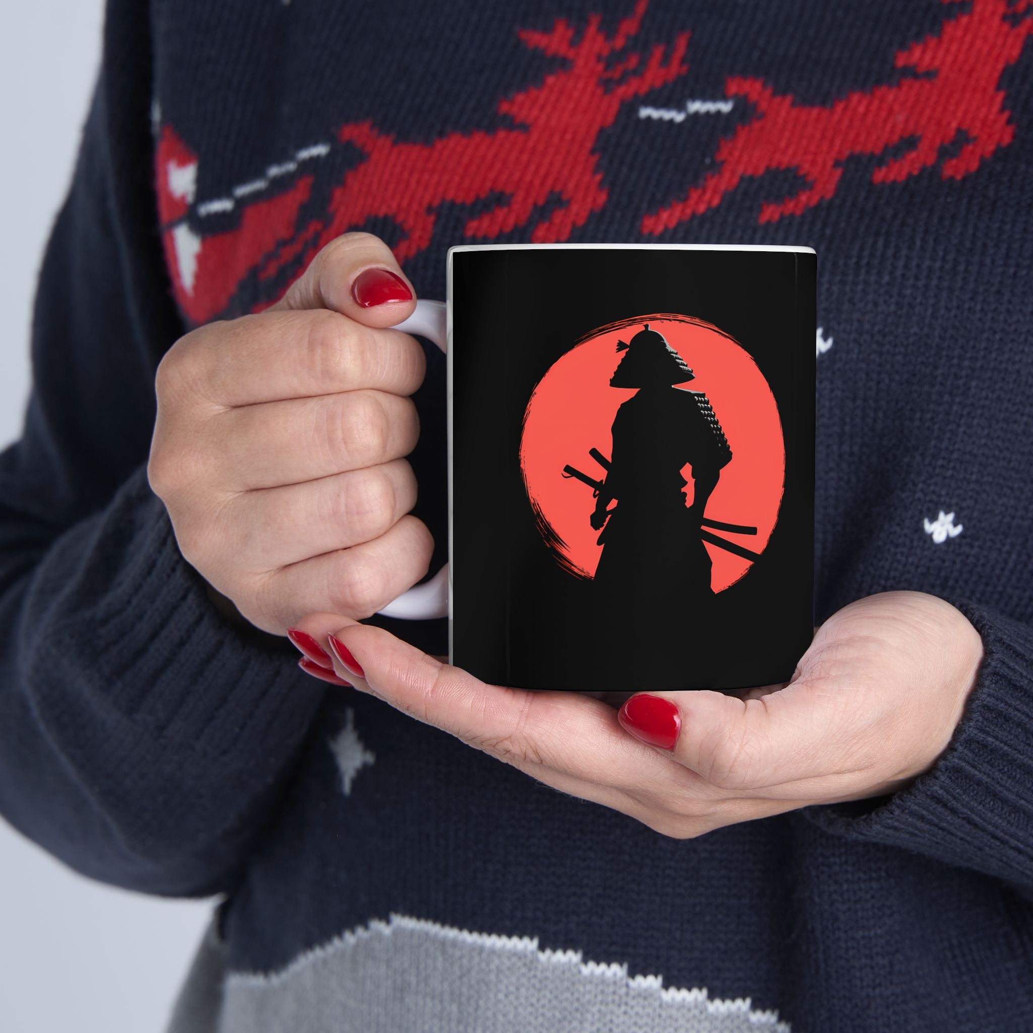 Samurai Red Moon Mug