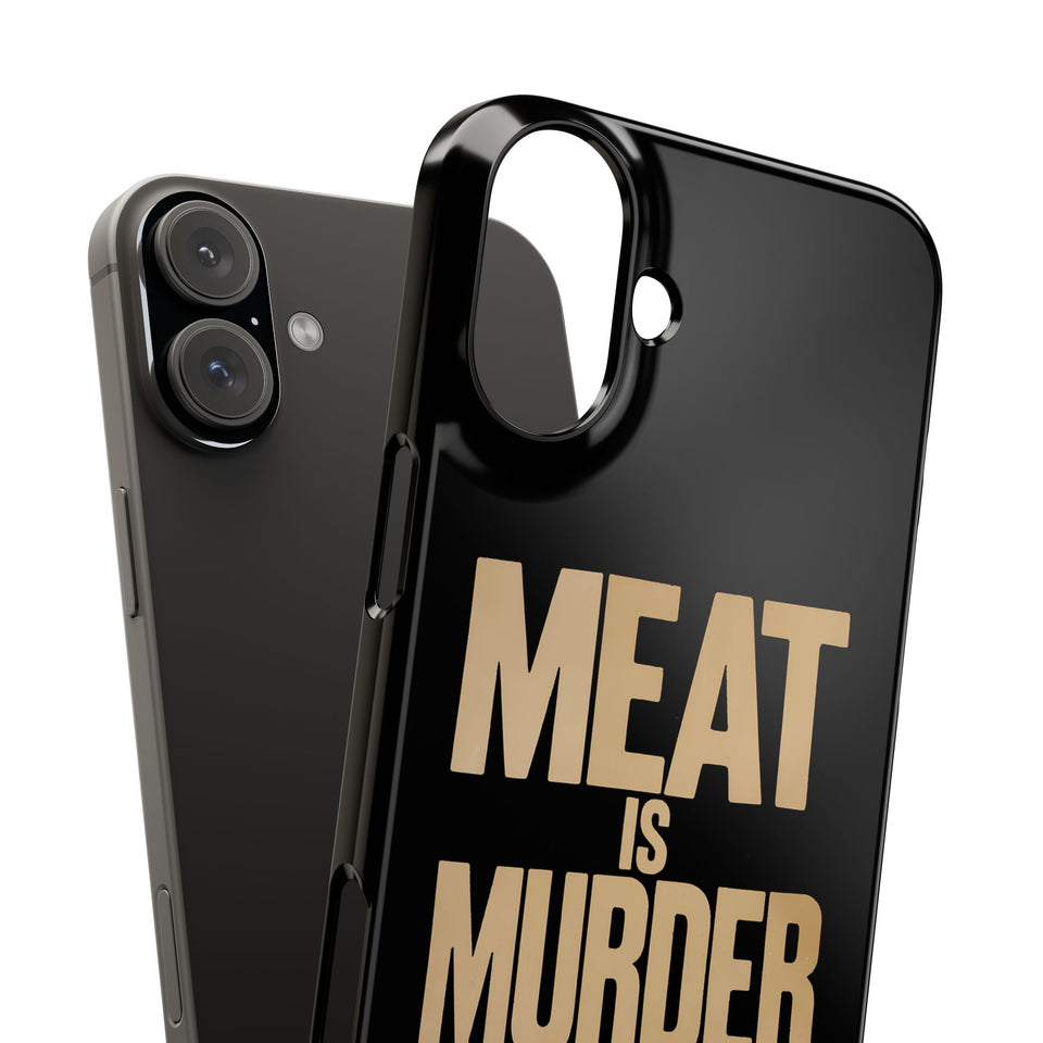 Premium Vegan Meat Is Murder iPhone Case | Vegan Gifts Slim Phone Cases