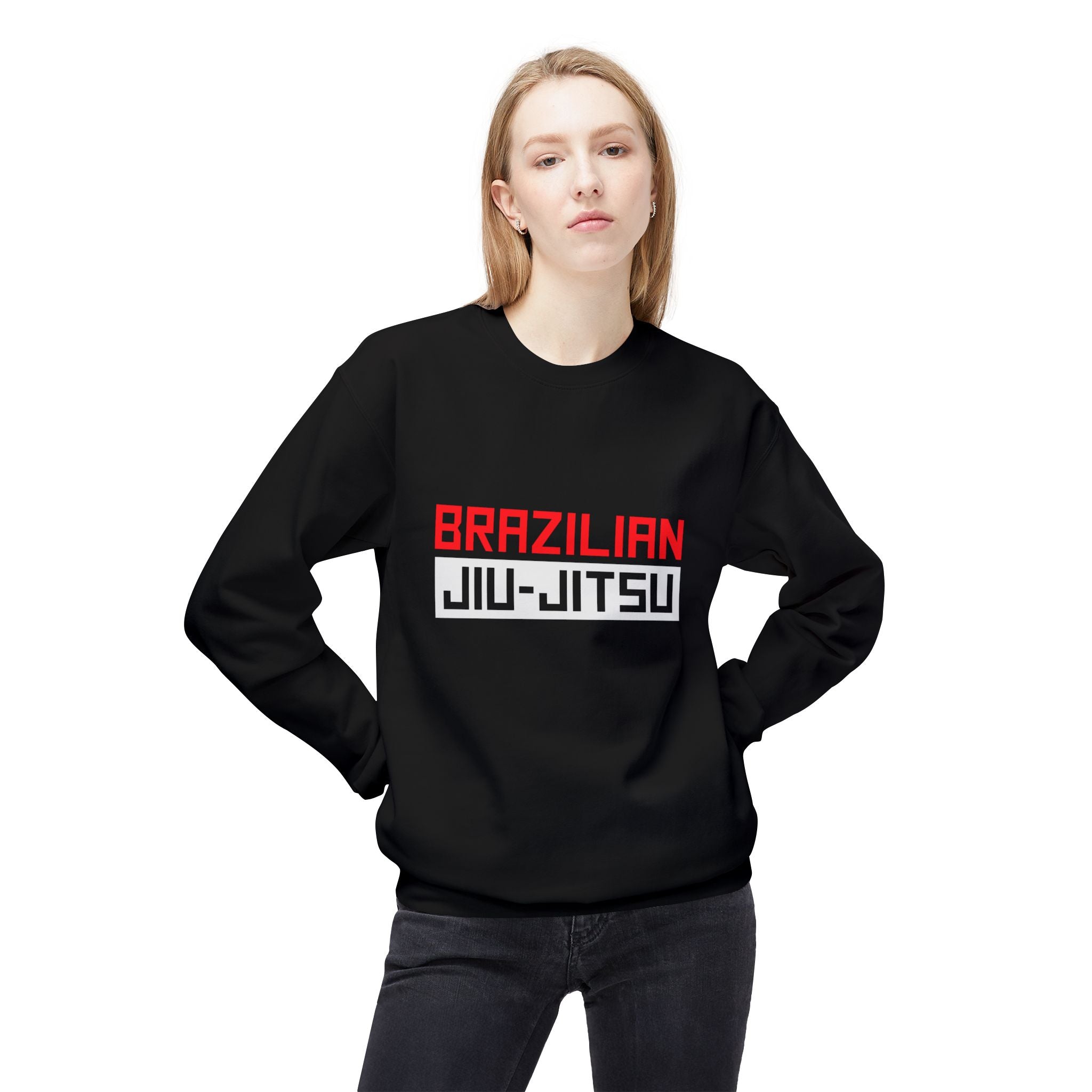 Brazilian Jiu Jitsu Logo BJJ Unisex Midweight Softstyle Fleece Crewneck Sweatshirt