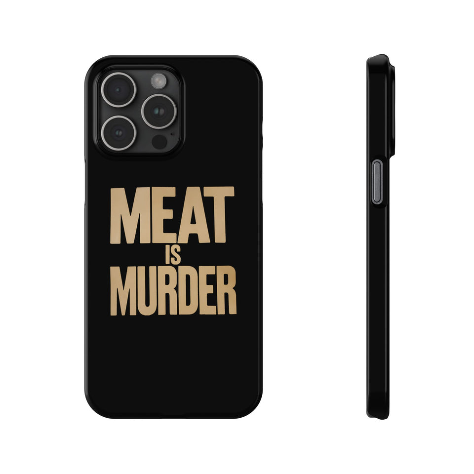 Premium Vegan Meat Is Murder iPhone Case | Vegan Gifts Slim Phone Cases