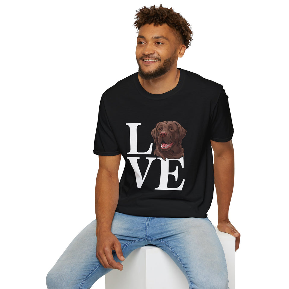 Love Chocolate Labrador Dog Unisex T-Shirt - Chocolate Labrador Shirt